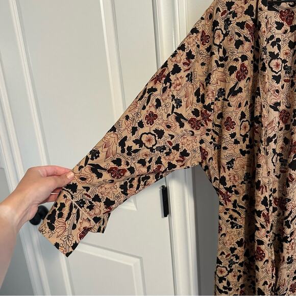 THE GREAT. Sleep Cream Black Cotton Floral Robe 0/1 Small/Medium - Picture 13 of 13